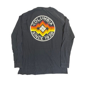 COLUMBIA - Men's Black Long Sleeve T-shirt SIZE L - Columbia Est. 1938 Black